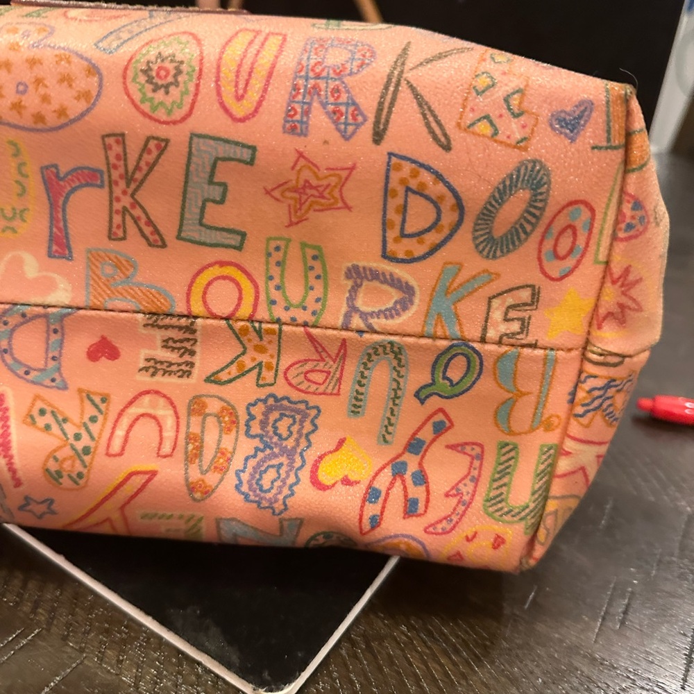 BubbleGum  Y2K Dooney & Bourke Multicolor Logo-Print Canvas Tote RARE color - Picture 8 of 14